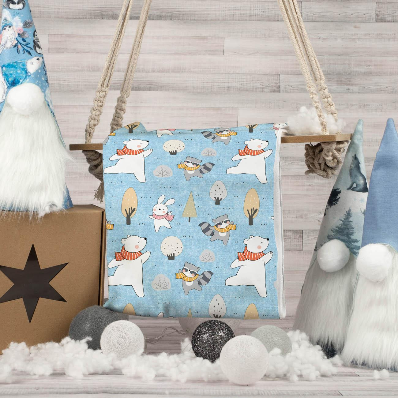 WINTERPARTY MS. 1 (WINTERSPIEL) / ACID WASH HELLBLAU  - bio single jerset mit Elastan Sommersweat