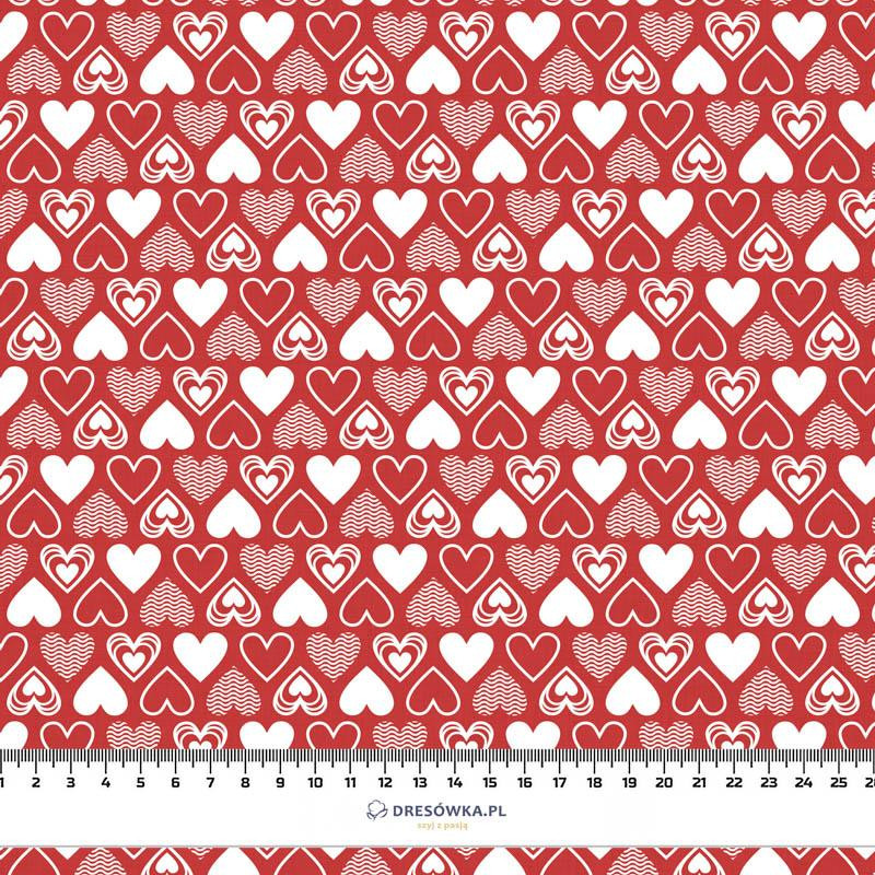 VALENTINESHERZEN m. 2 / rot (WALENTINESMIX) - Baumwoll Webware