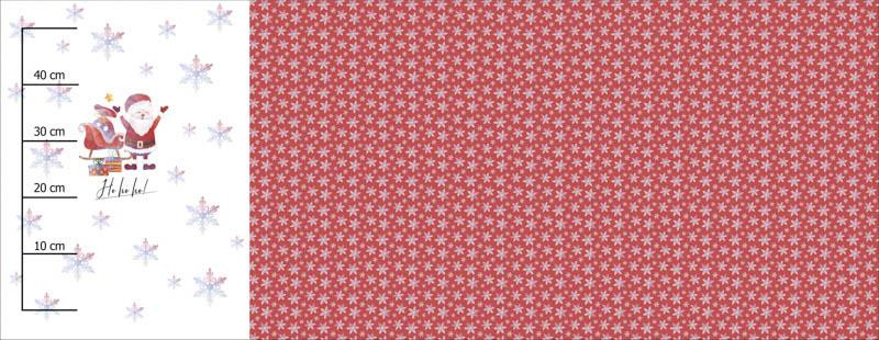 FRÖHLICHER WEIHNACHTSMANN / ho ho ho (WEIHNACHTSFREUNDE) - SINGLE JERSEY panoramisches Paneel 