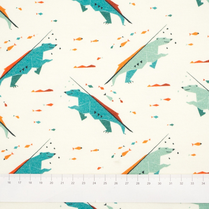 EISBÄREN / weiß - Sommersweat angeraut mit Elastan PDE250 