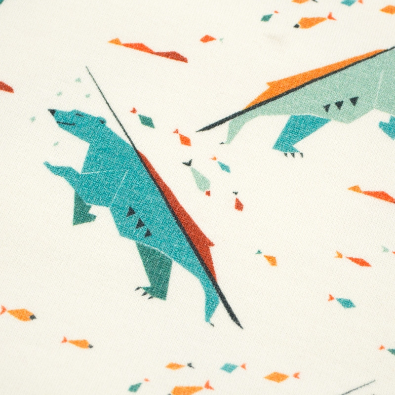 EISBÄREN / weiß - Sommersweat angeraut mit Elastan PDE250 