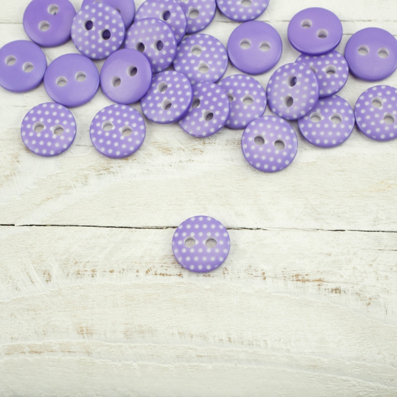 Kunststoffknopf mit Punkten klein - Veilchen