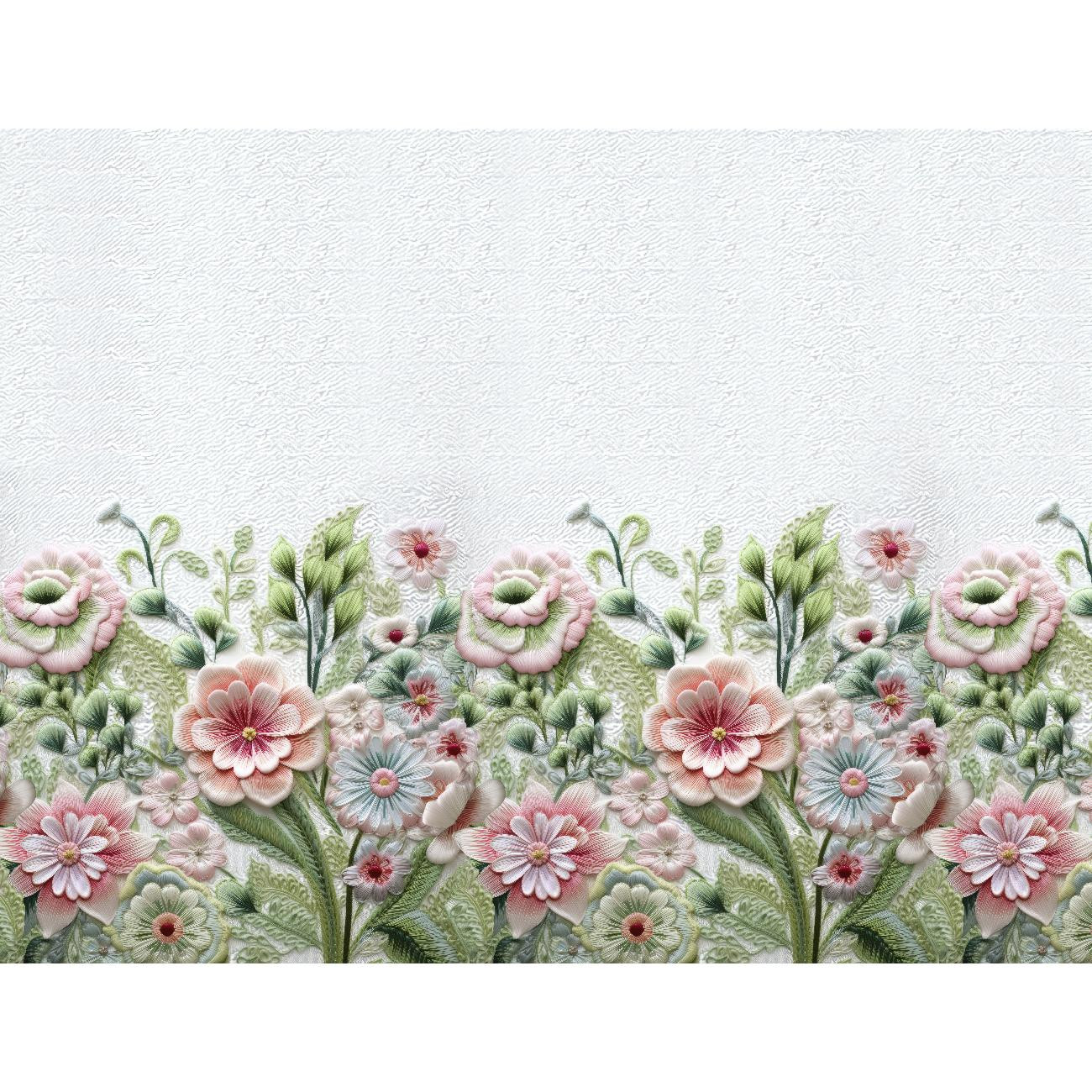 FLOWERS 3D Ms. 16 - Kleid-Panel Leinen 100%