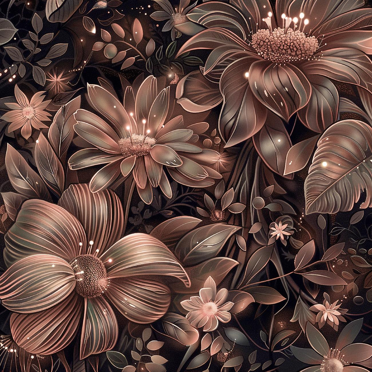 FLOWERS WZ.10/ Mocha Mousse  - Krepp