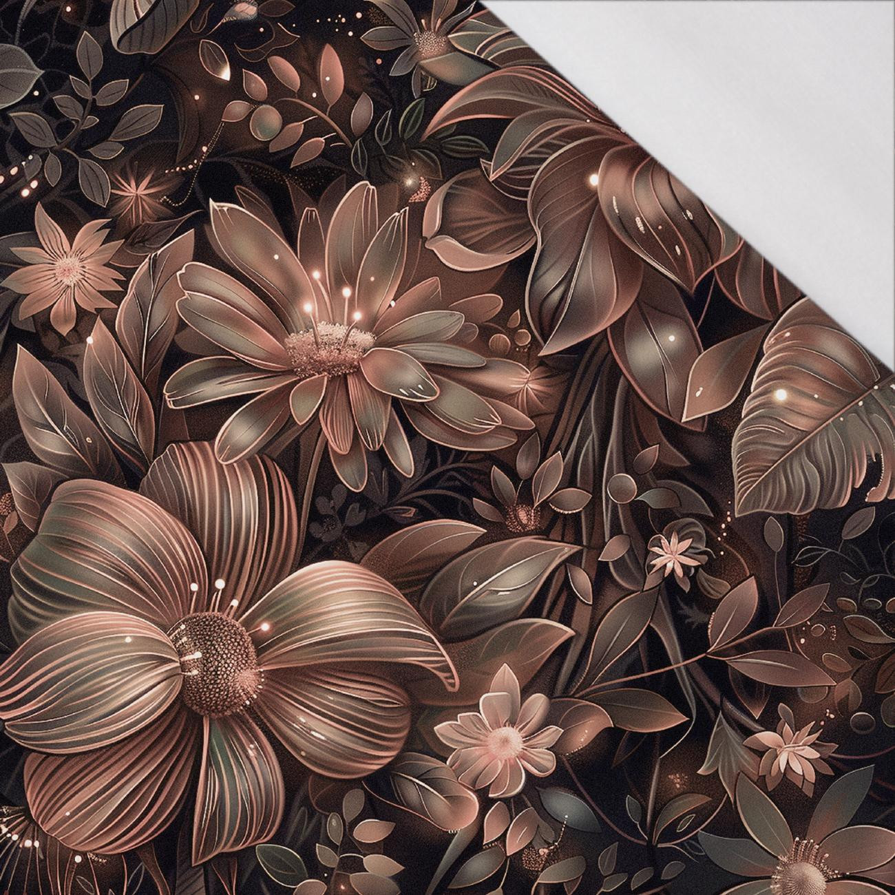 FLOWERS WZ.10/ Mocha Mousse  - Single Jersey