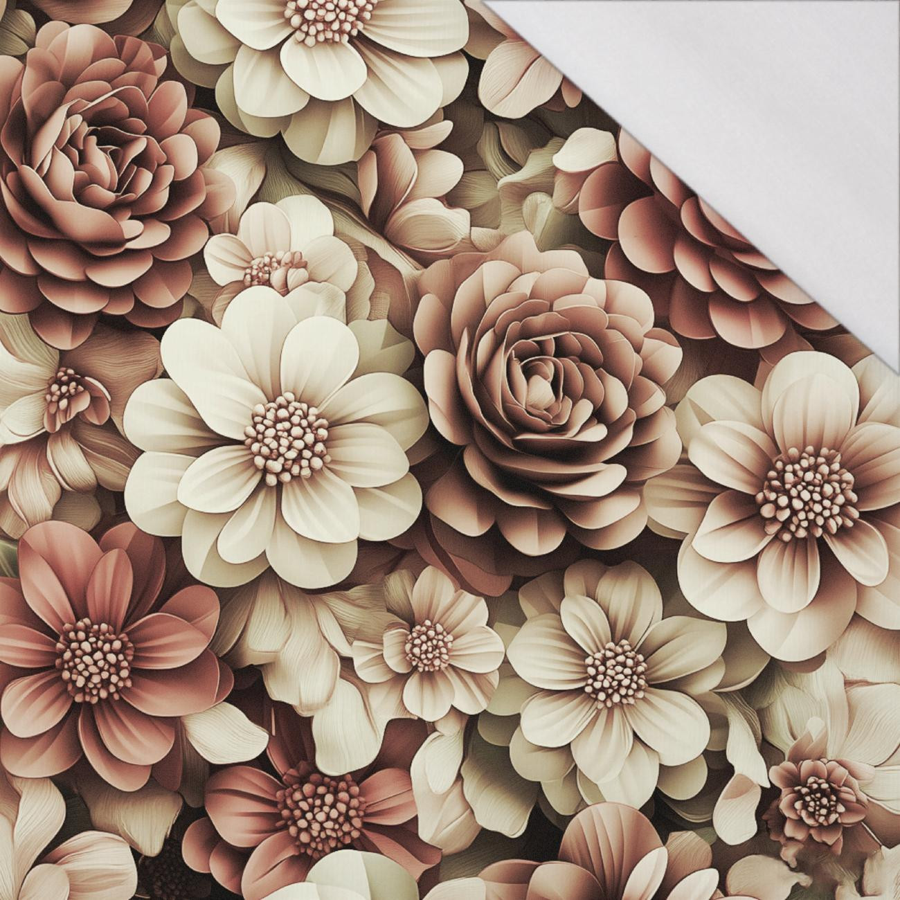 FLOWERS WZ.3/ Mocha Mousse  - Lycra 300g