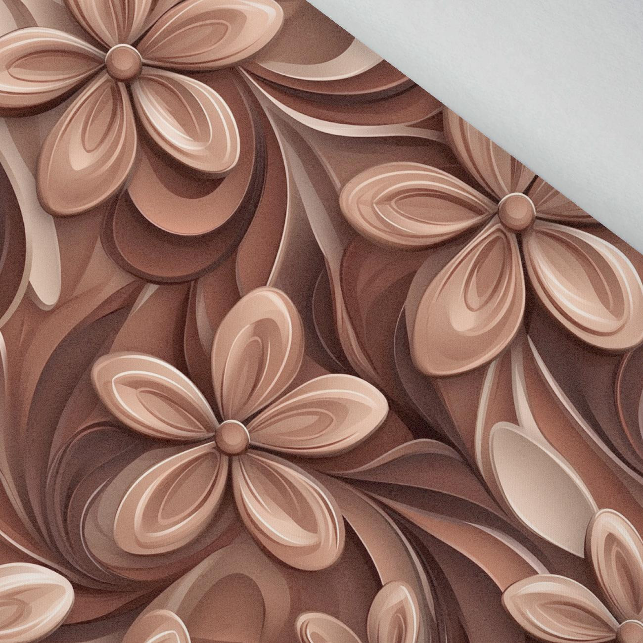 FLOWERS WZ.4/ Mocha Mousse  - Wintersweat angeraut mit Elastan ITY