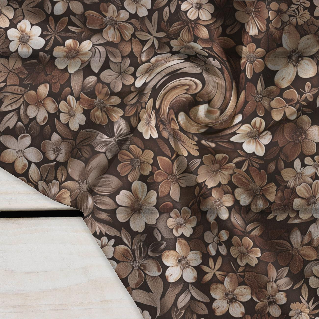 FLOWERS WZ.8/ Mocha Mousse  - Krepp