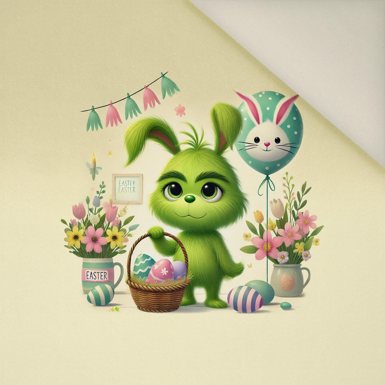 FUNNY EASTER WZ. 3 - Panel (60cm x 50cm)  Polster- Velours