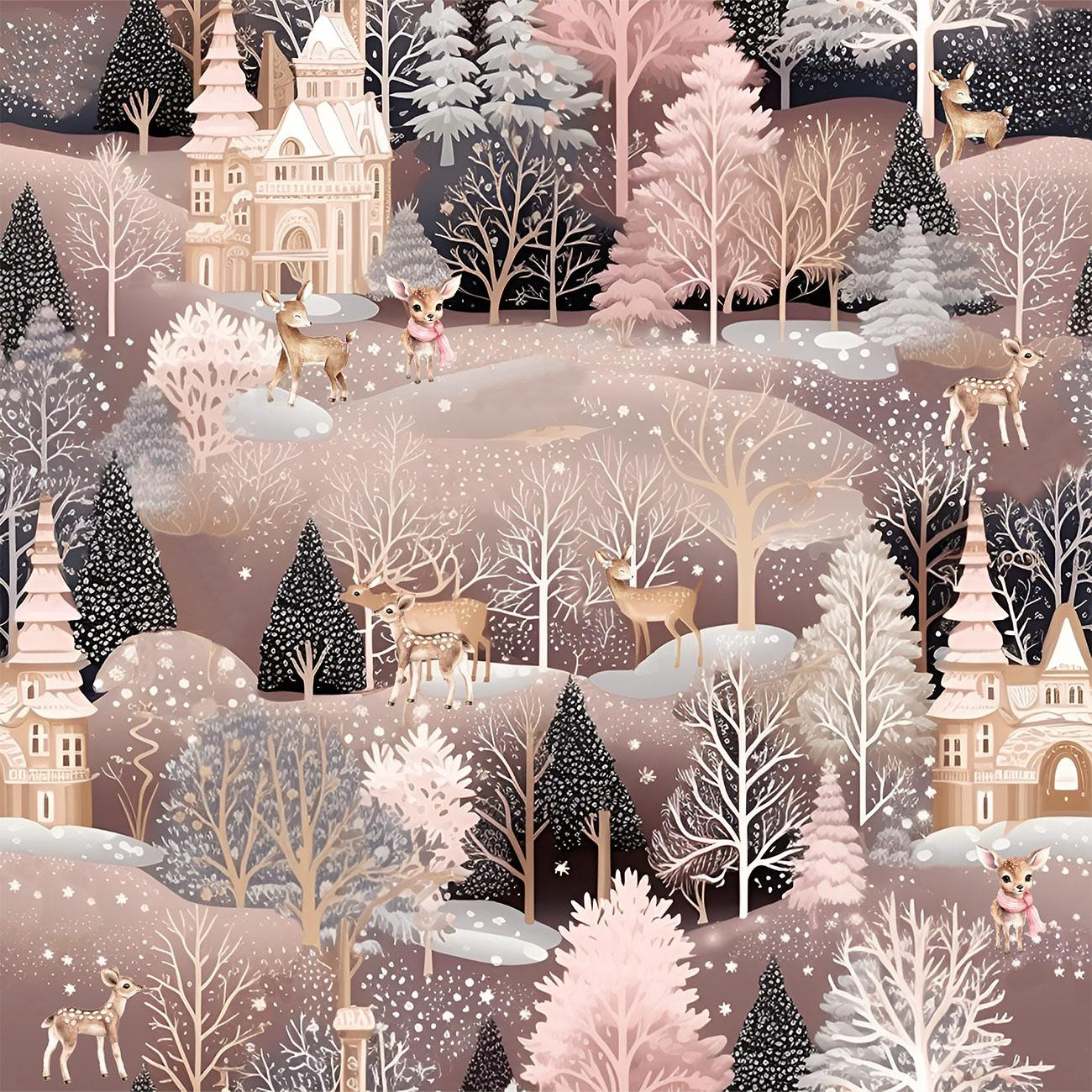 Pink Vintage Christmas wz. 3 - leichte Maschenware angeraut