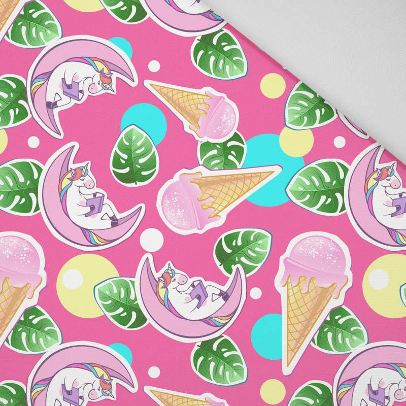 EINHÖRNER UND EISCREME / fuchsie - HOME DECOR PREMIUM Webware