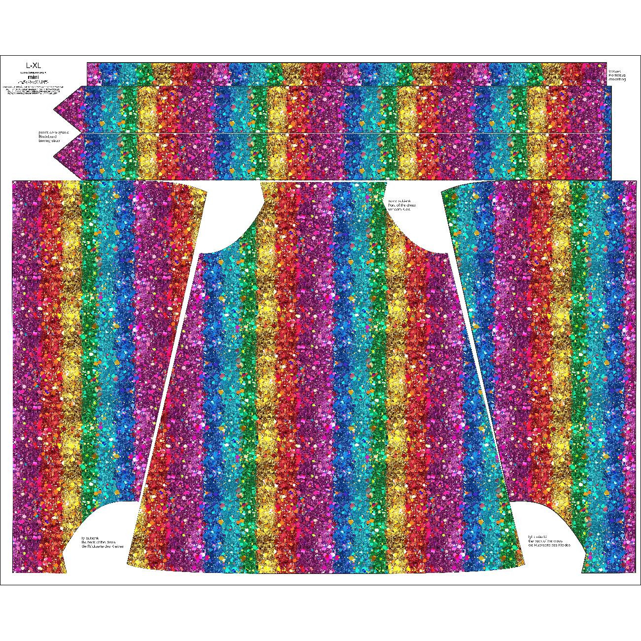 KLEID "DALIA" MINI - HOLOGRAPHIC RAINBOW Ms. 1 - Nähset 