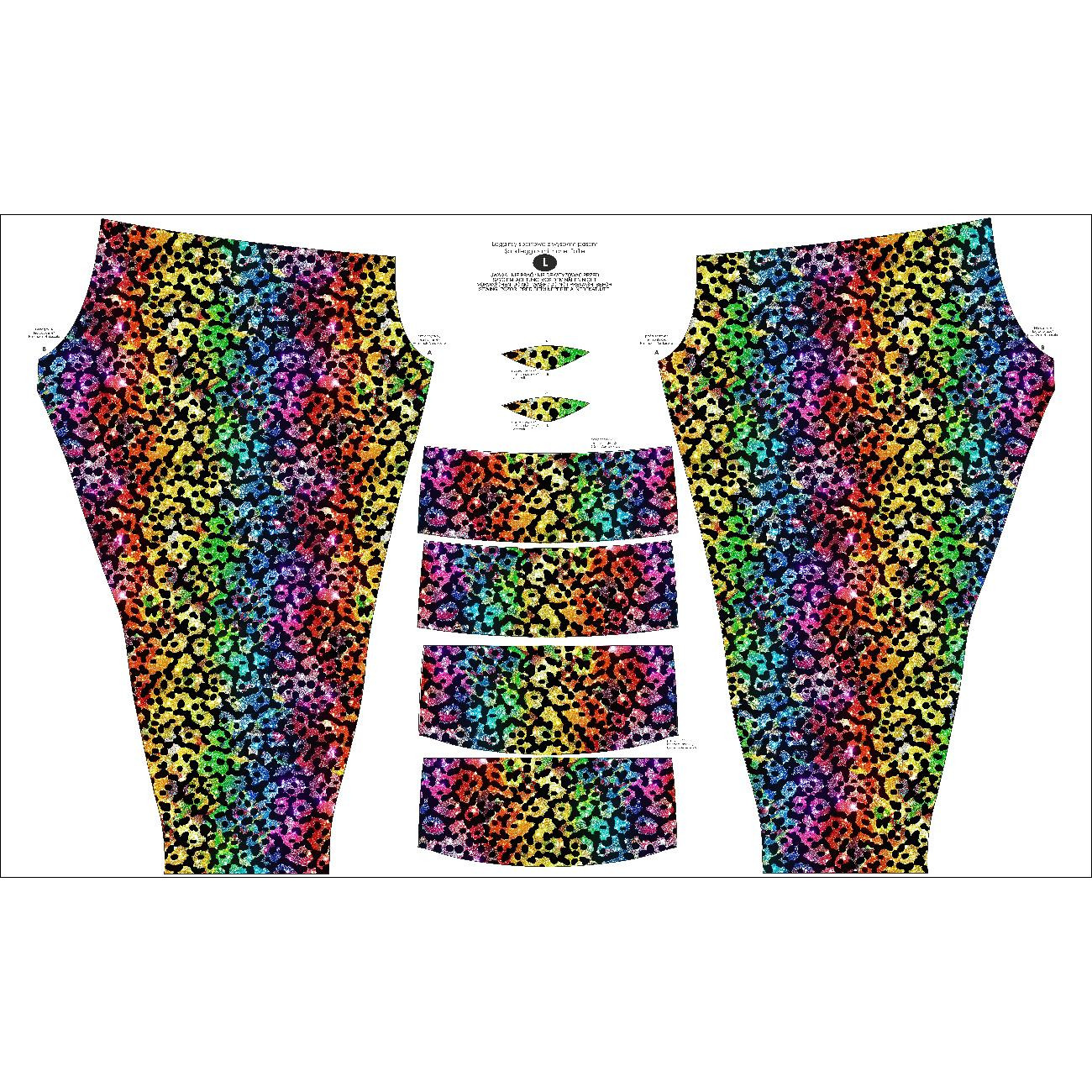 SPORTLEGGINGS - HOLOGRAPHIC RAINBOW ms. 4 - Nähset