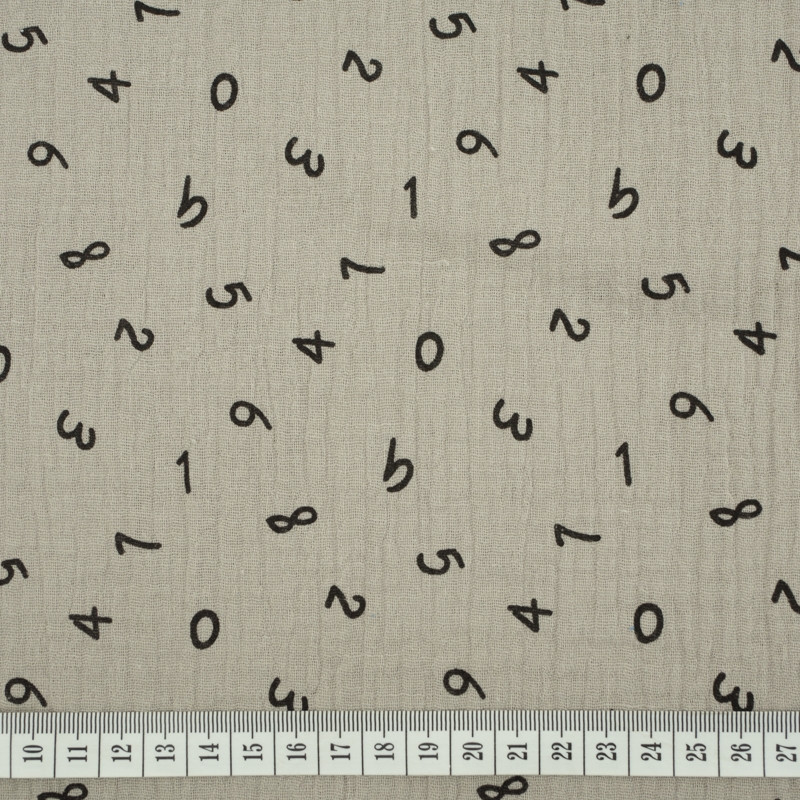 DIGITS / hellgrau - Baumwoll Musselin