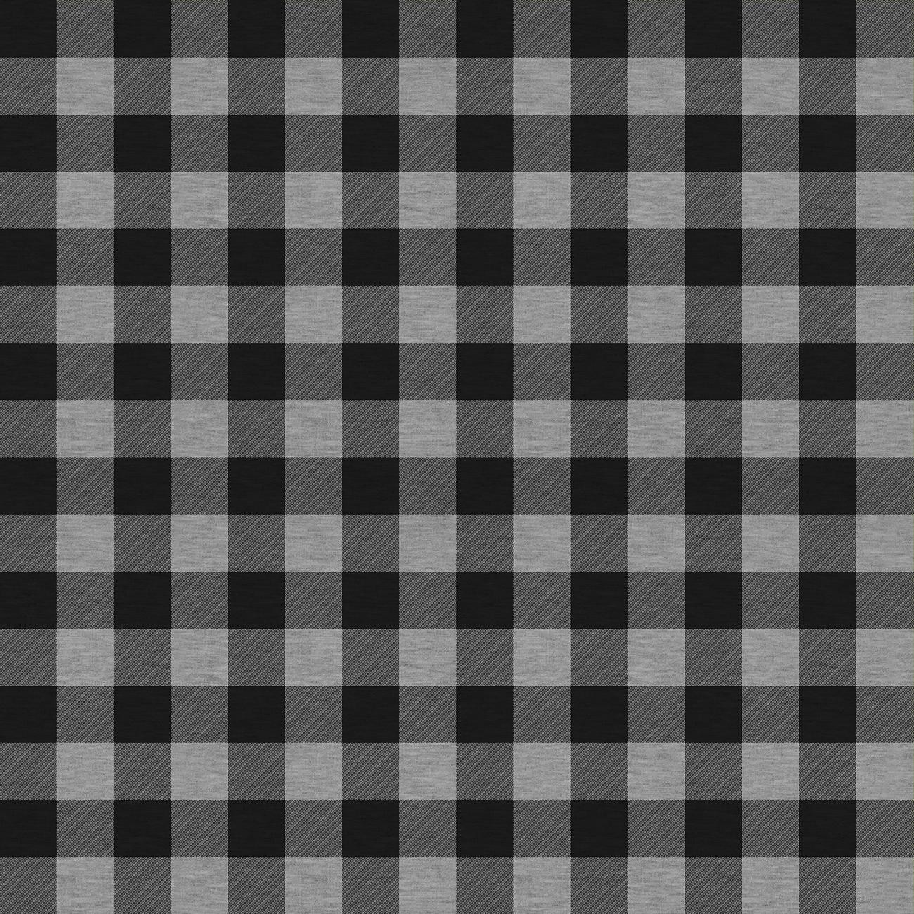 KARO VICHY - MELANGE HELLGRAU - Baumwoll Webware