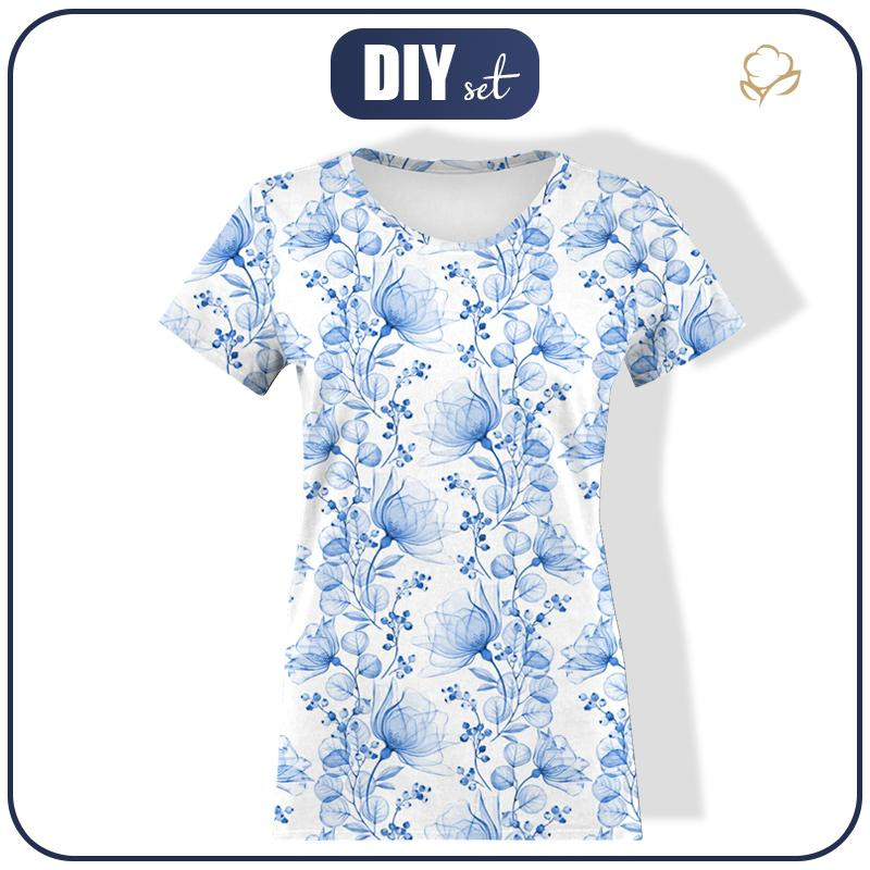 DAMEN T-SHIRT - BLUMEN Ms. 4 (classic blue) - Single Jersey