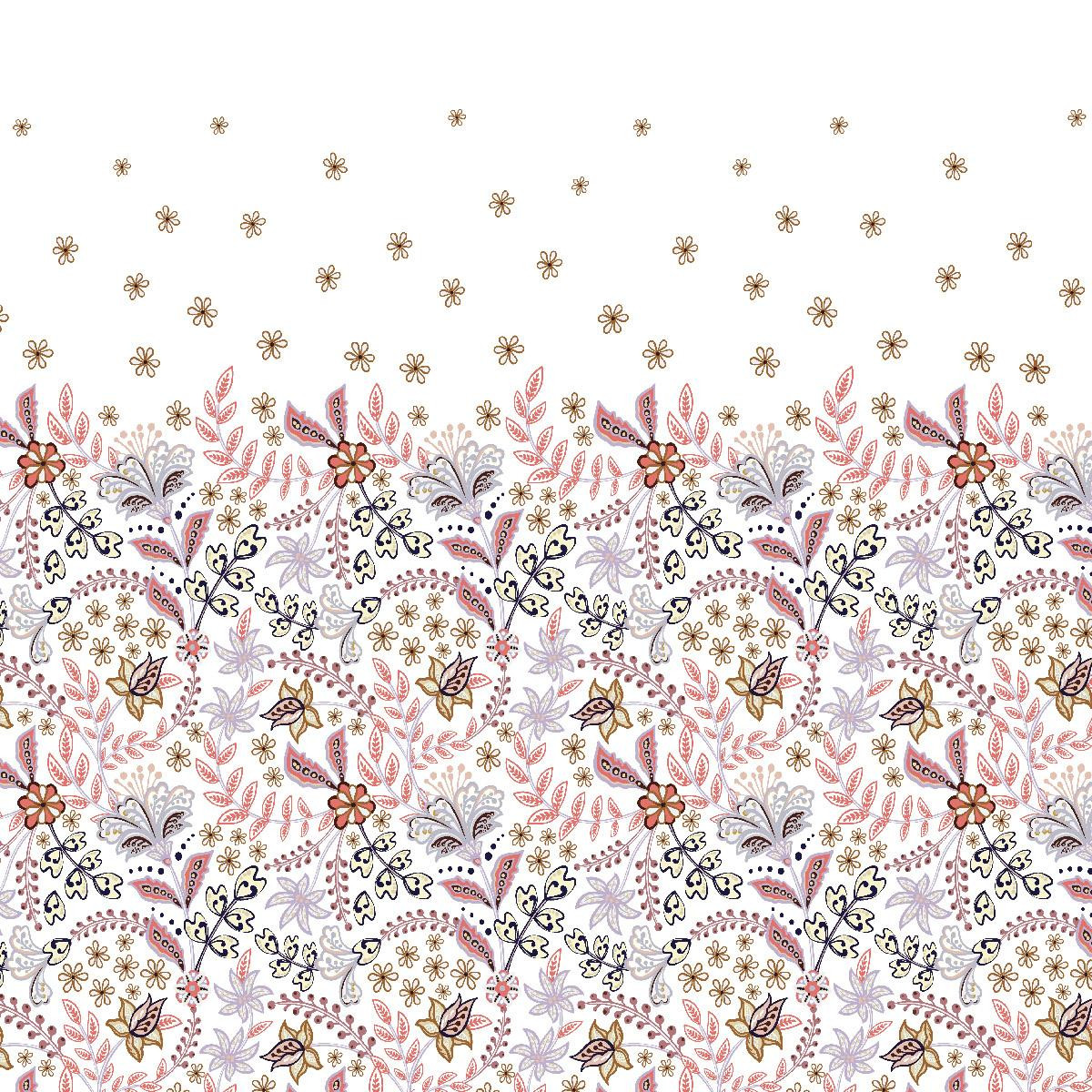 BLUMEN (Motiv 3) / weiß - Kleid-Panel TE210