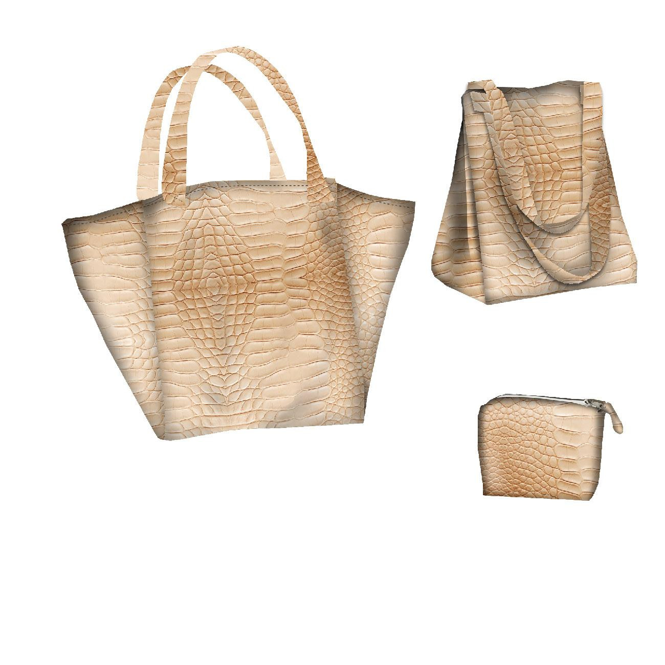 XL Tasche mit Utensilientasche 2 in 1 - LEATHER PATTERN MS.20 - Nähset