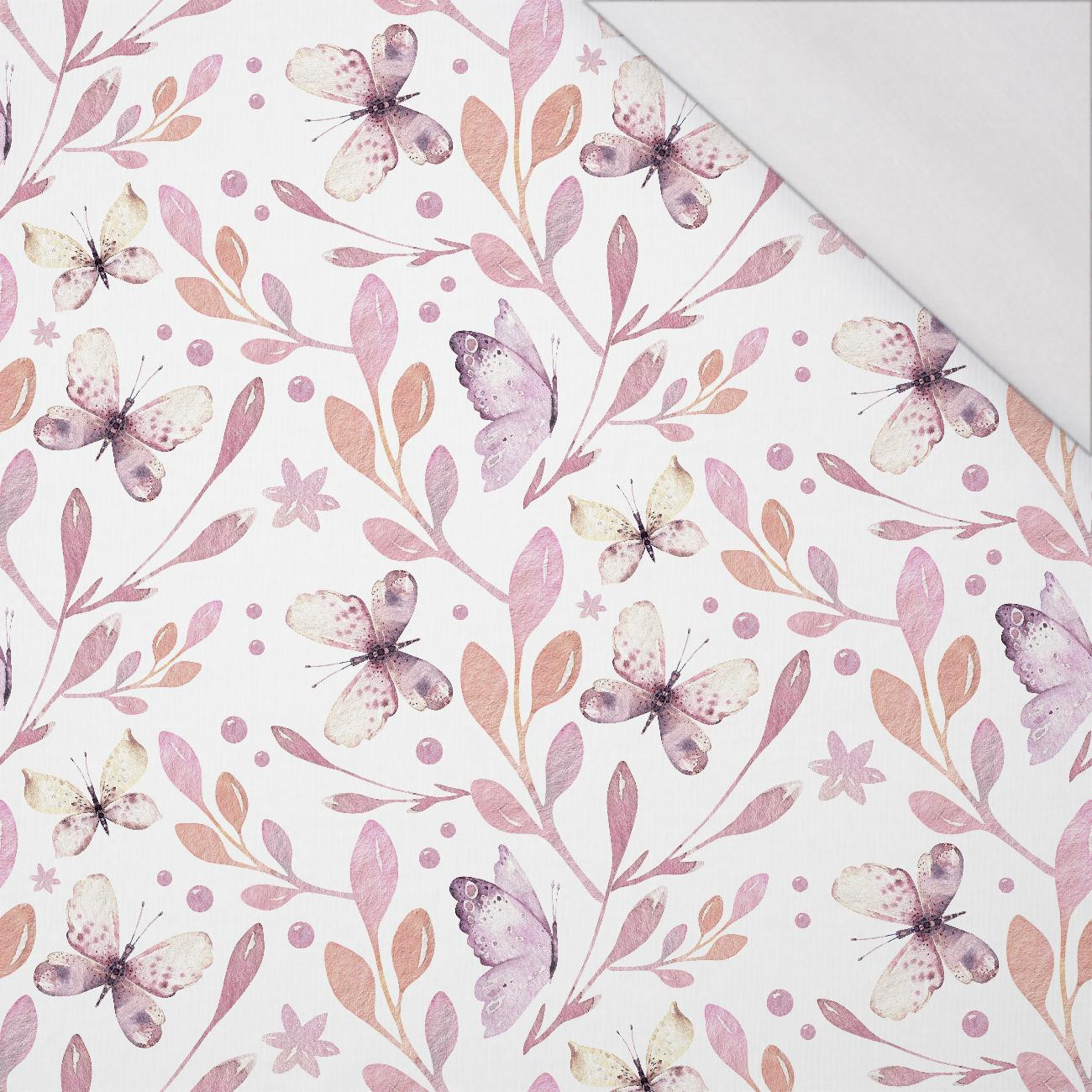 SCHMETTERLINGE MIX M. 2 (AQUARELL-SCHMETTERLINGE) - bio single jerset mit Elastan Sommersweat