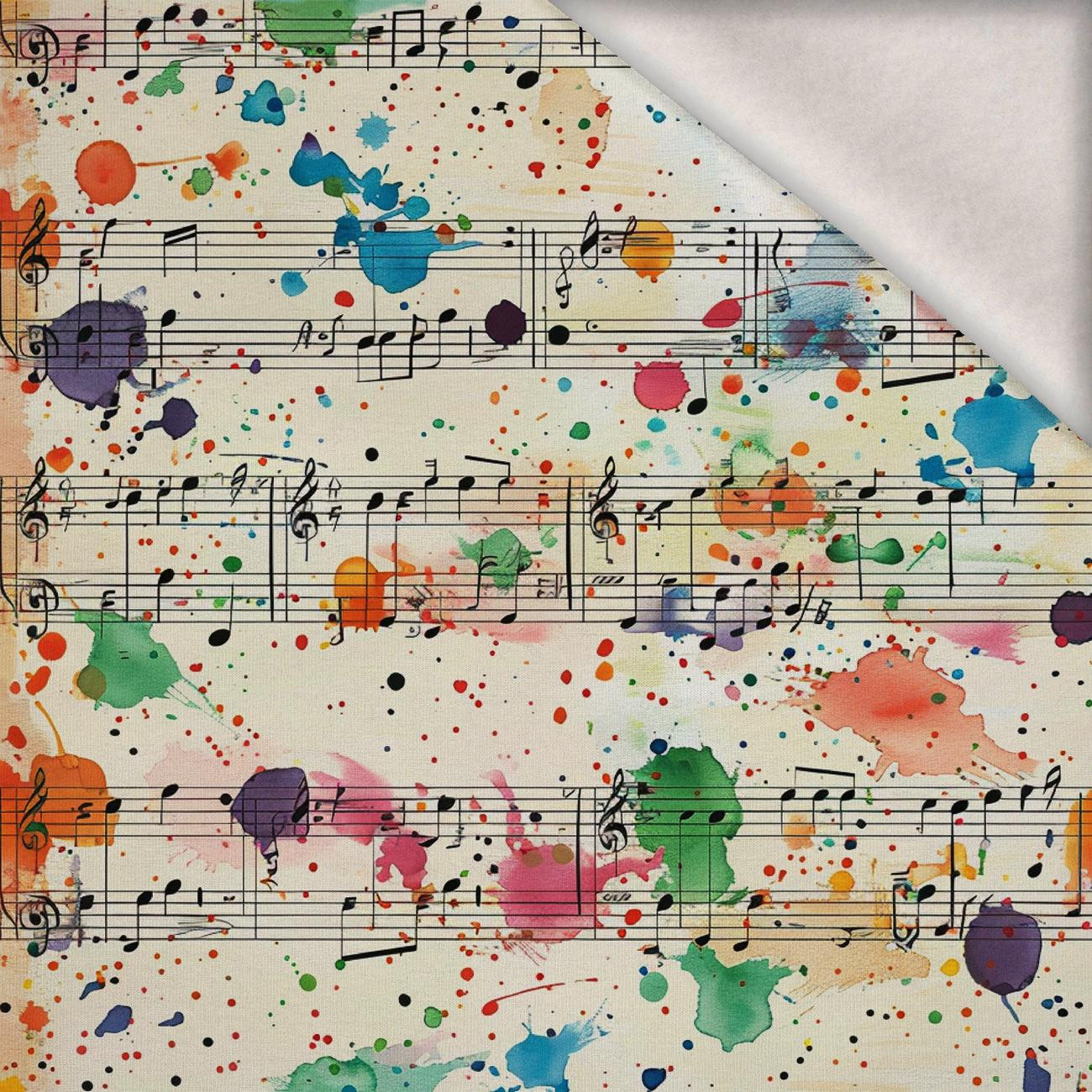 MUSIC NOTES M. 1 - Wintersweat angeraut mit Elastan ITY