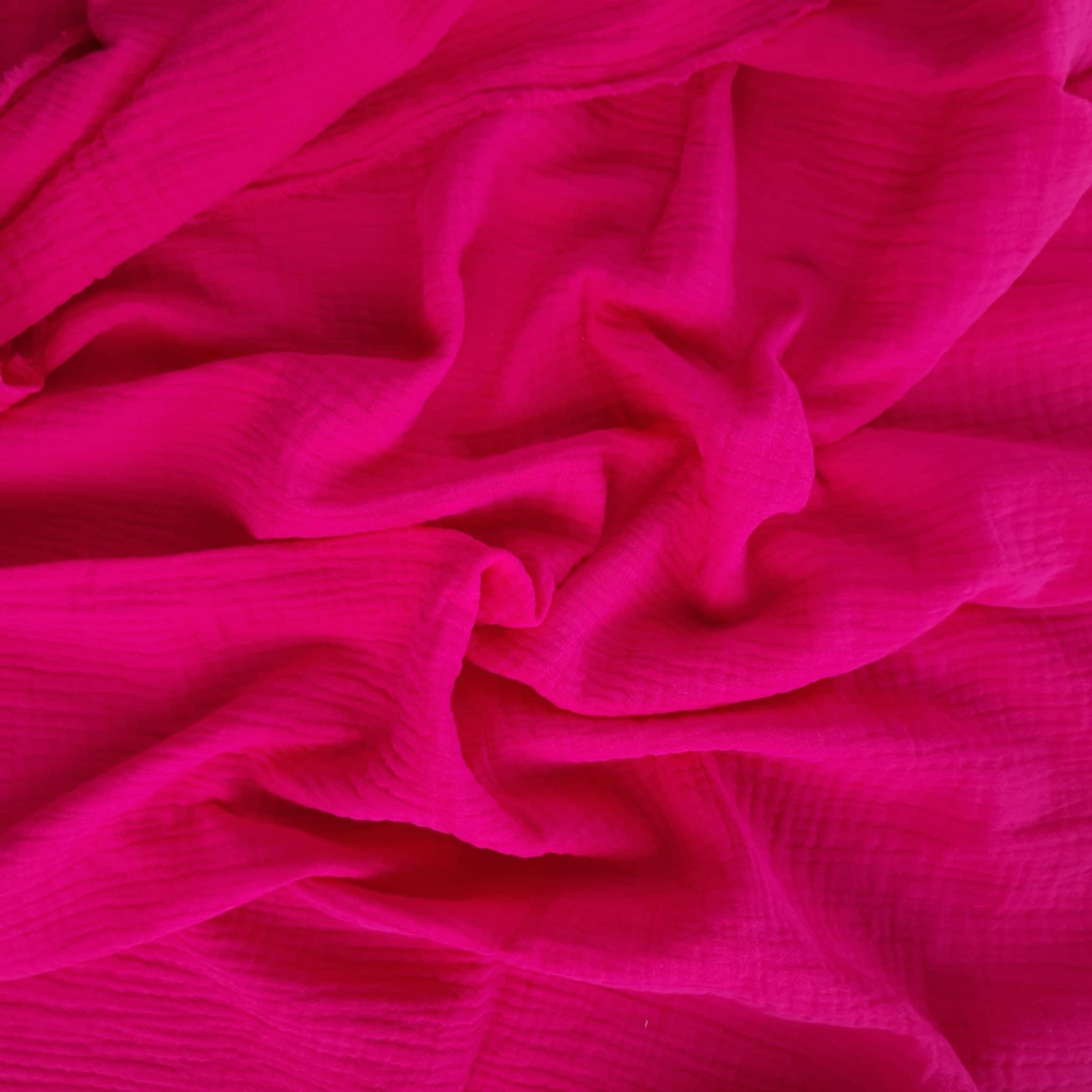 Baumwoll Musselin Double Gauze - FUCHSIE 