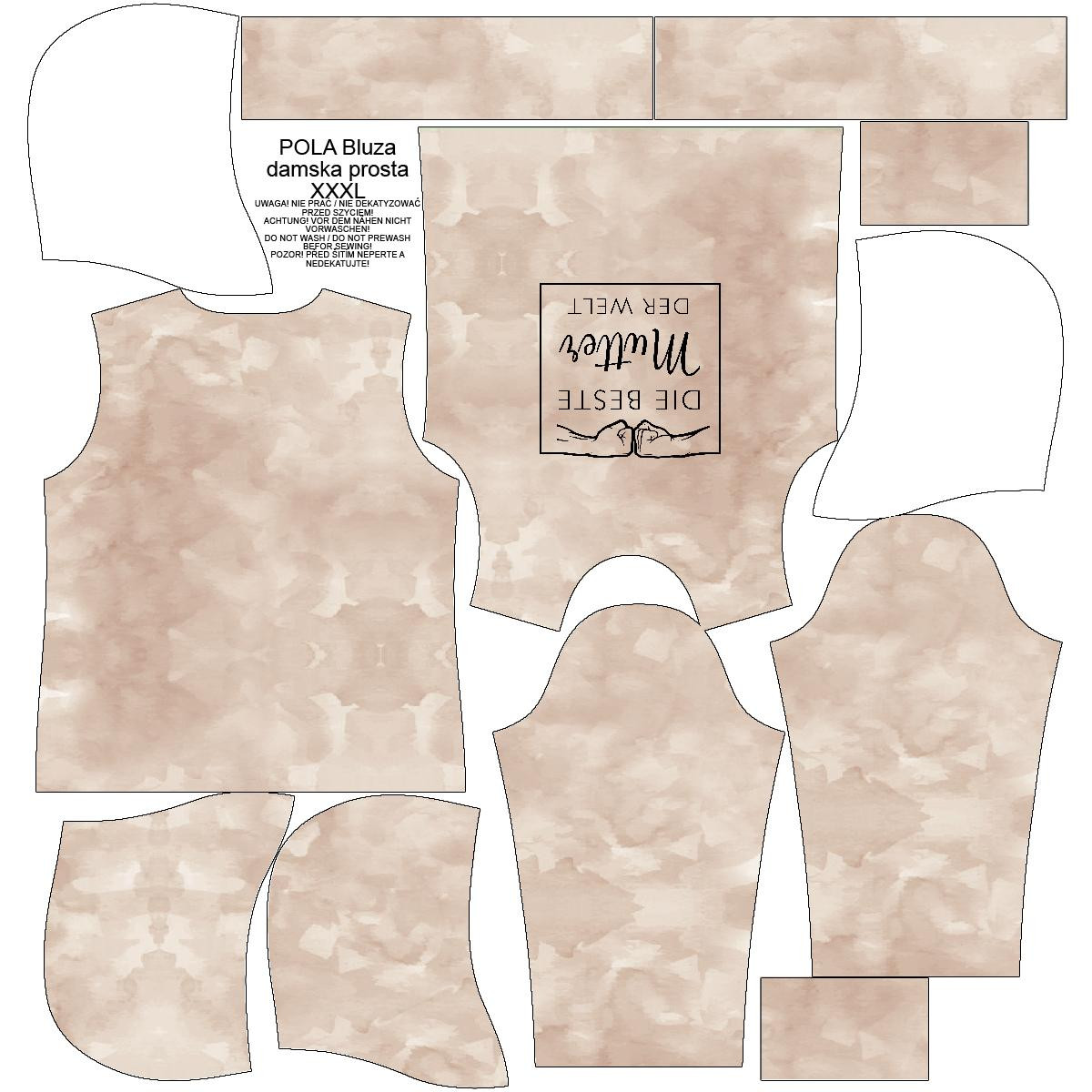 CLASSIC DAMEN HOODIE (POLA) - DIE BESTE MUTER DER WELT / CAMOUFLAGE m. 2 (beige) - Sommersweat