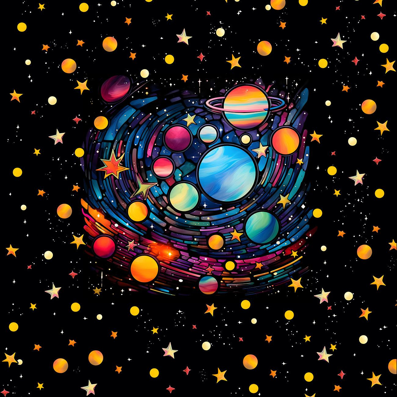 NEON GALAXY WZ.13 - Panel (60cm x 50cm)  Polster- Velours