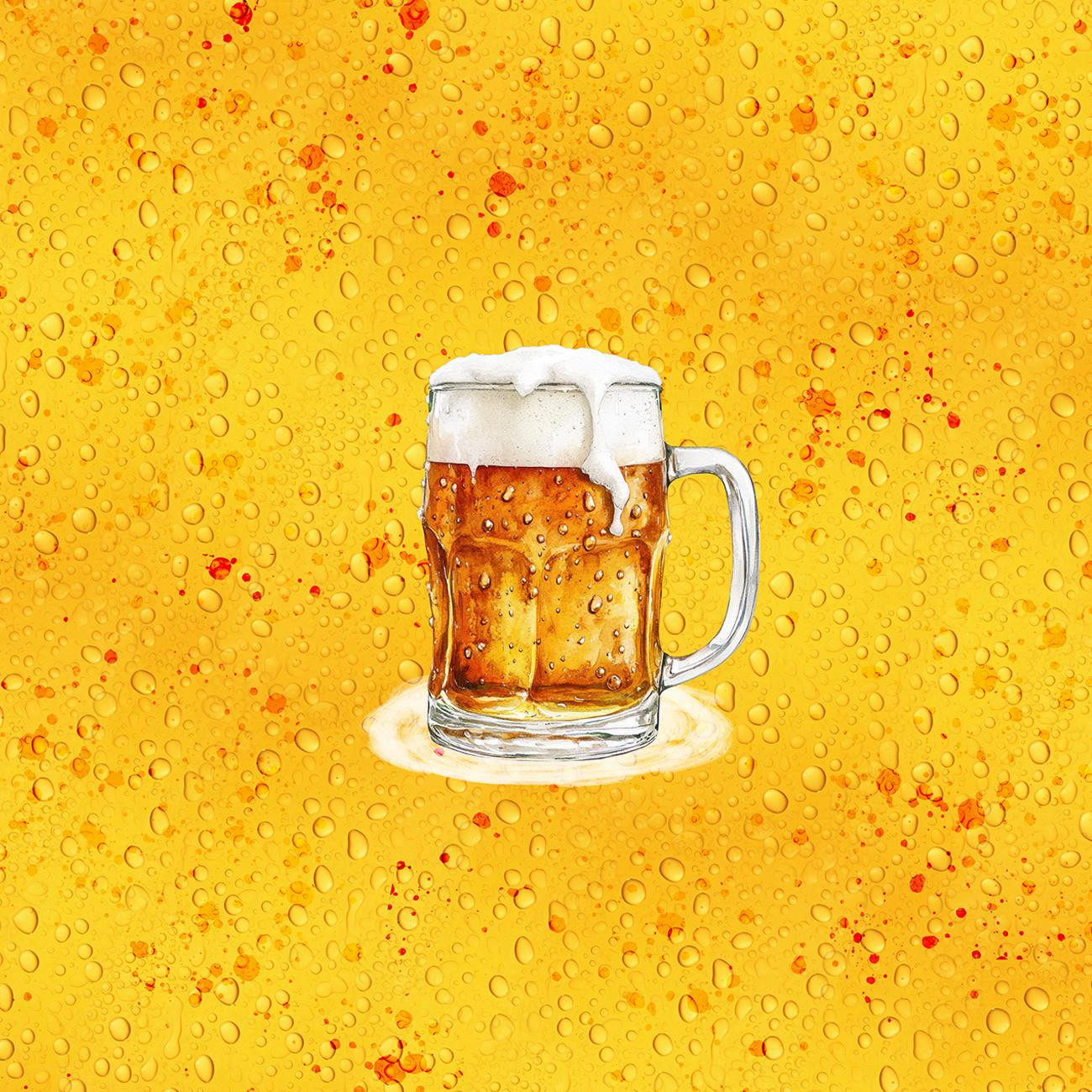 OKTOBERFEST BEER WZ.1 - Paneel (75cm x 80cm) leichte Maschenware angeraut