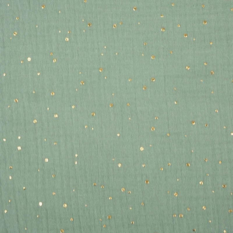 GOLDENE PUNKTE / modern mint - Baumwoll Musselin
