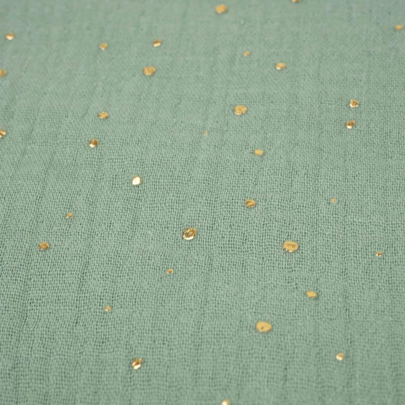 GOLDENE PUNKTE / modern mint - Baumwoll Musselin