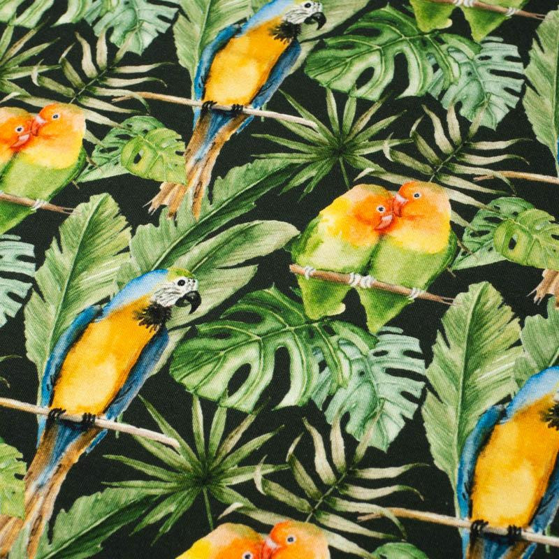 PAPAGEIE m. 2 / schwarz (JUNGLE) - Single Jersey 