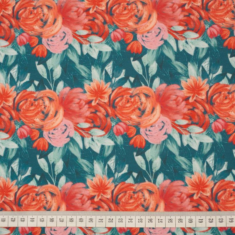  ROSEN UND PÄONIEN Ms. 5 - bio single jerset mit Elastan  Sommersweat