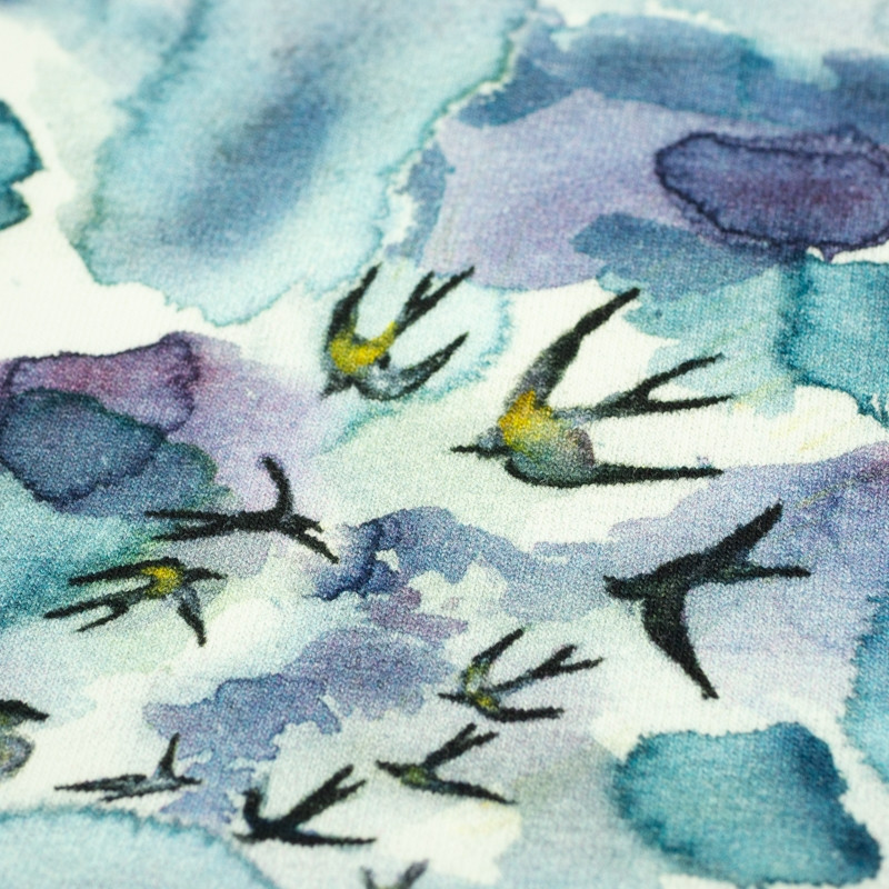 AQUARELL SCHWALBEN - Viskose-Jersey WE210