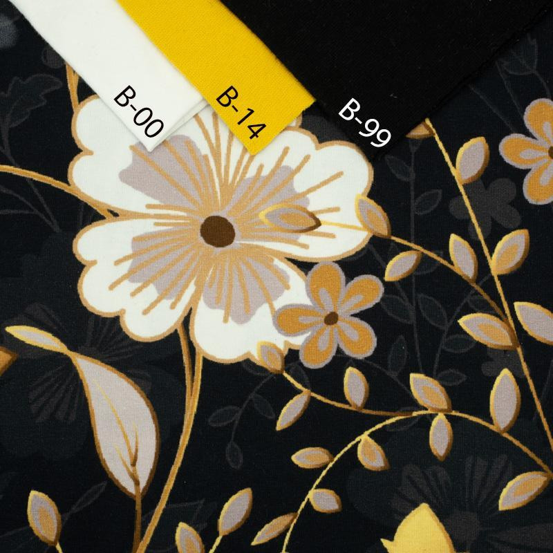 BLUMEN (Motiv 8) / schwarz - Kleid-Panel PTE200