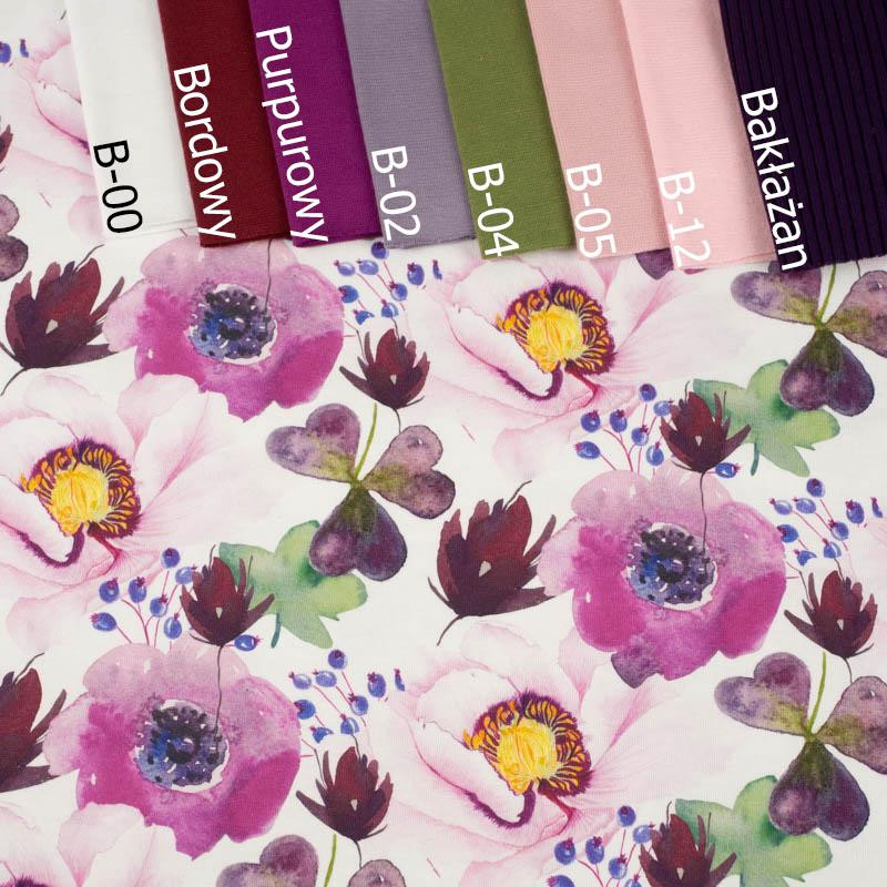 BLUMEN UND KLEEBLÄTTER (AUF DER WIESE) - bio single jerset mit Elastan Sommersweat