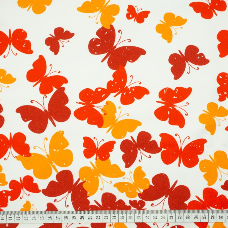SCHMETTERLINGE AURORA RED - Paneel Sommersweat 