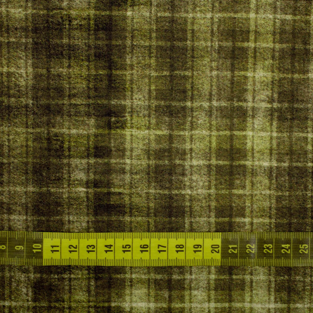 HERBST KARO / grün (HERBSTFARBEN) - bio single jerset mit Elastan Sommersweat