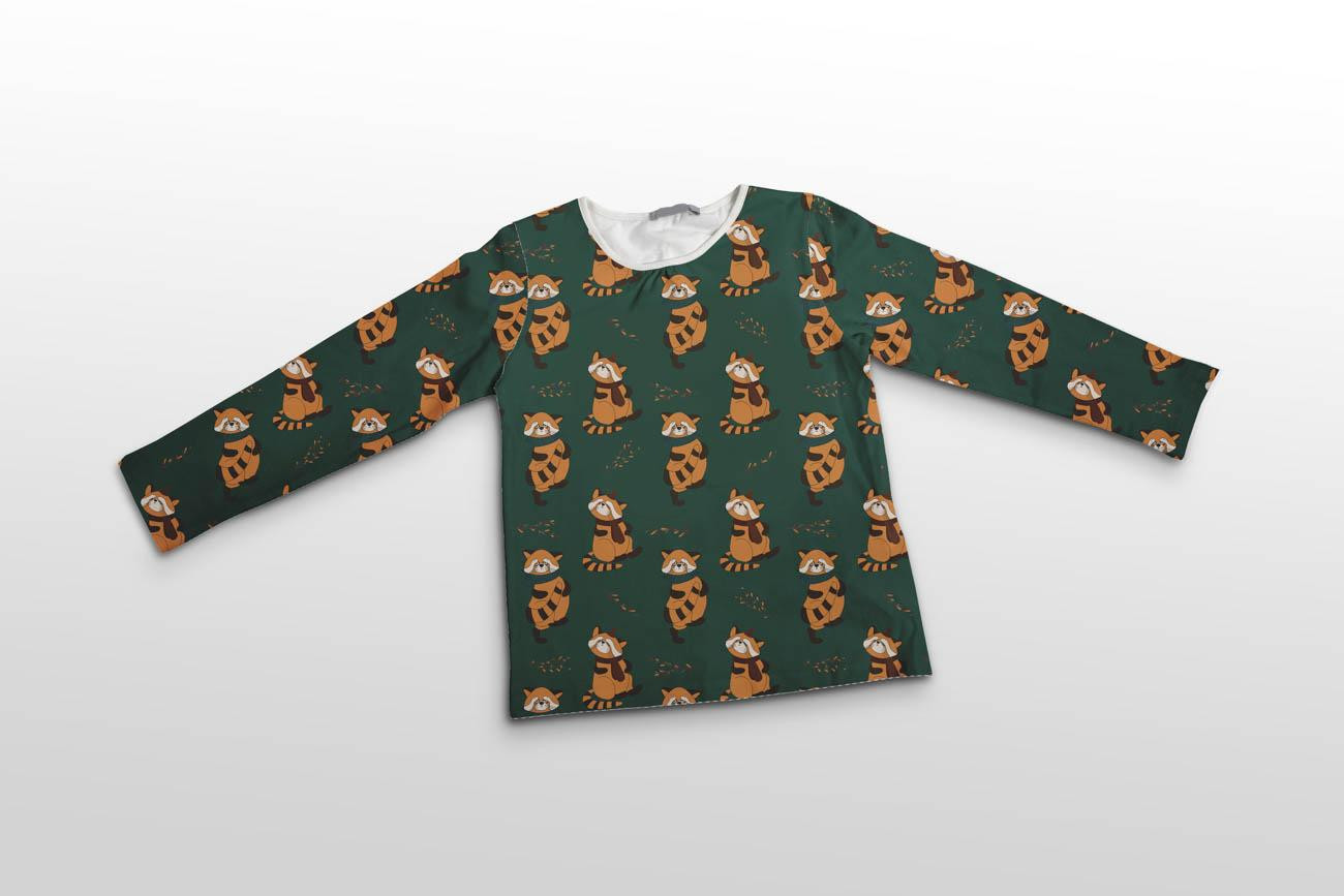 KLEINER PANDA MIT SCHAL / Flaschengrün (HERBST DES KLEINEN PANDA)