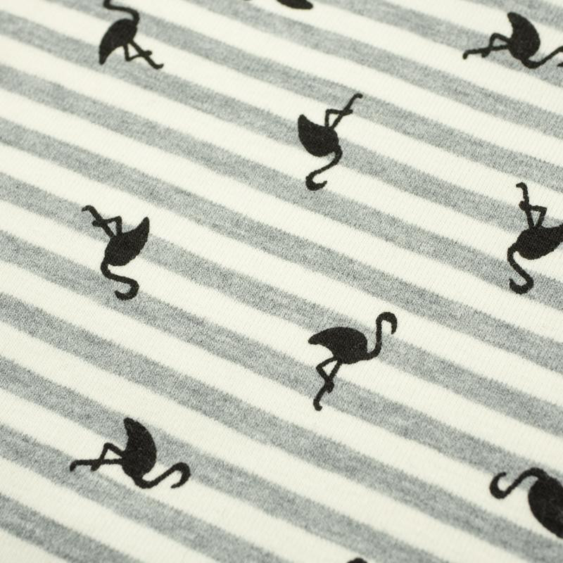 50cm GESTREIFTE FLAMINGOS / öko melange - Single Jersey TE210