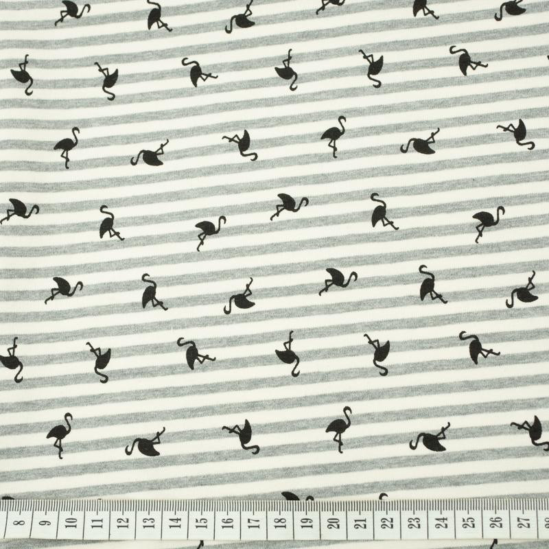 50cm GESTREIFTE FLAMINGOS / öko melange - Single Jersey TE210