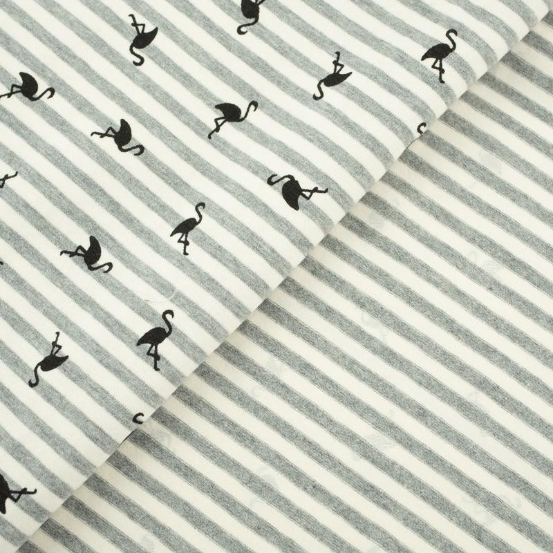 50cm GESTREIFTE FLAMINGOS / öko melange - Single Jersey TE210