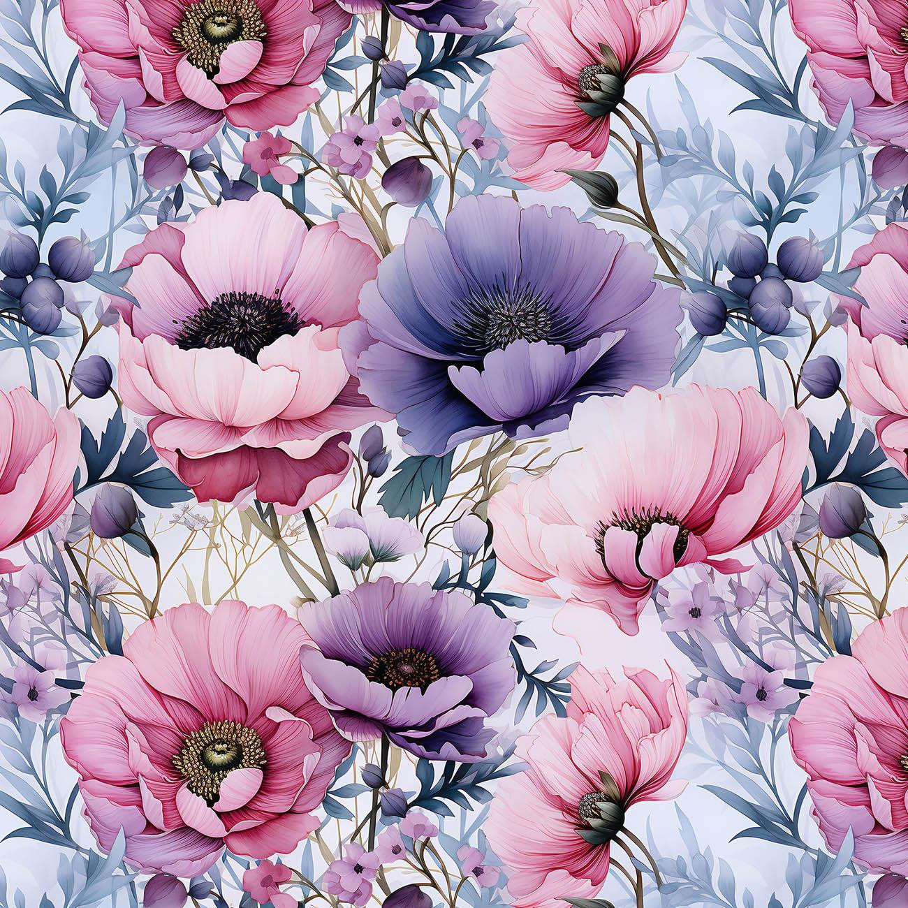 PASTEL FLOWERS WZ.17 - Baumwoll Musselin