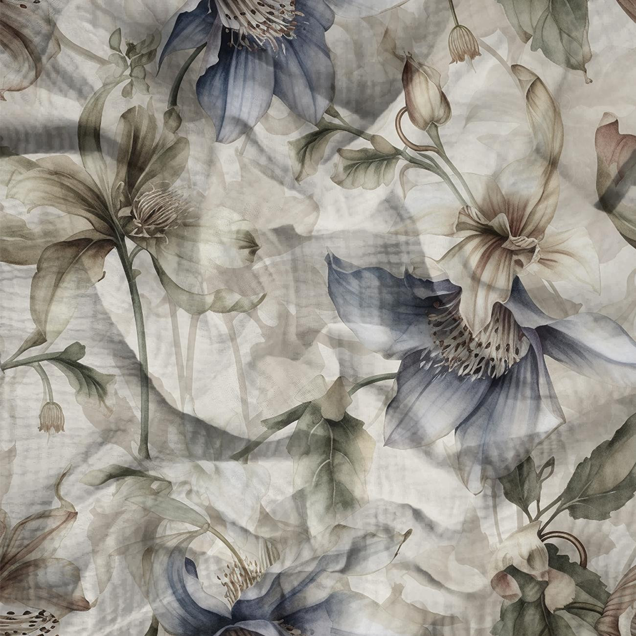 PASTEL FLOWERS WZ.5 - Baumwoll Musselin