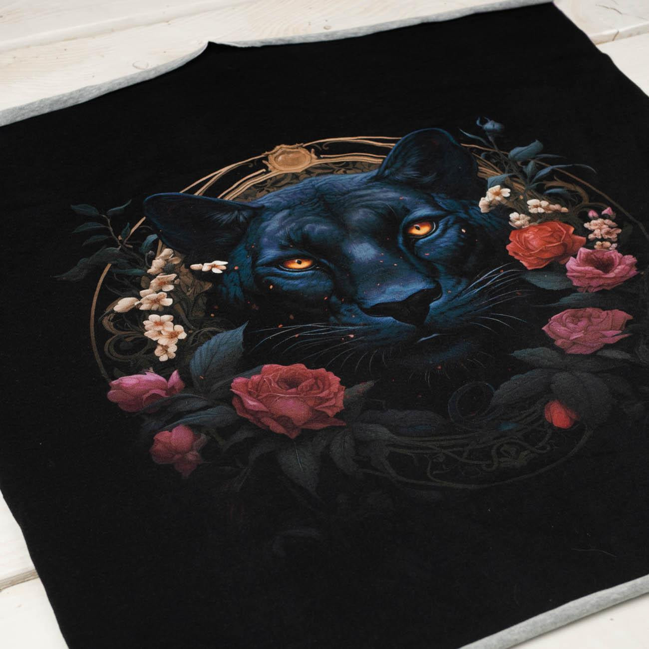 GOTHIC PANTHER - Paneel (60cm x 50cm) SINGLE JERSEY 