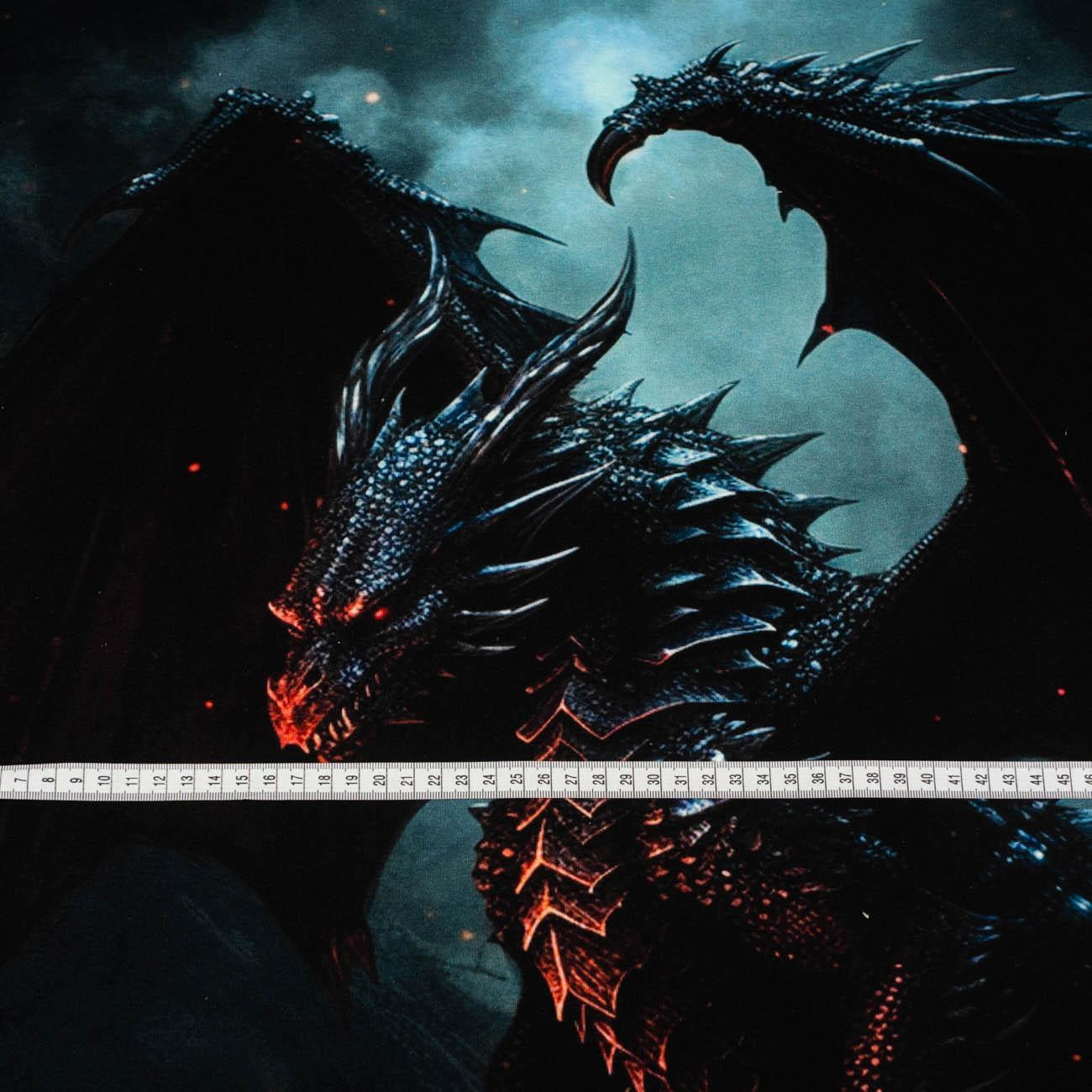 GOTHIC DRAGON - Paneel (75cm x 80cm) - Sommerswea tmit Elastan ITY