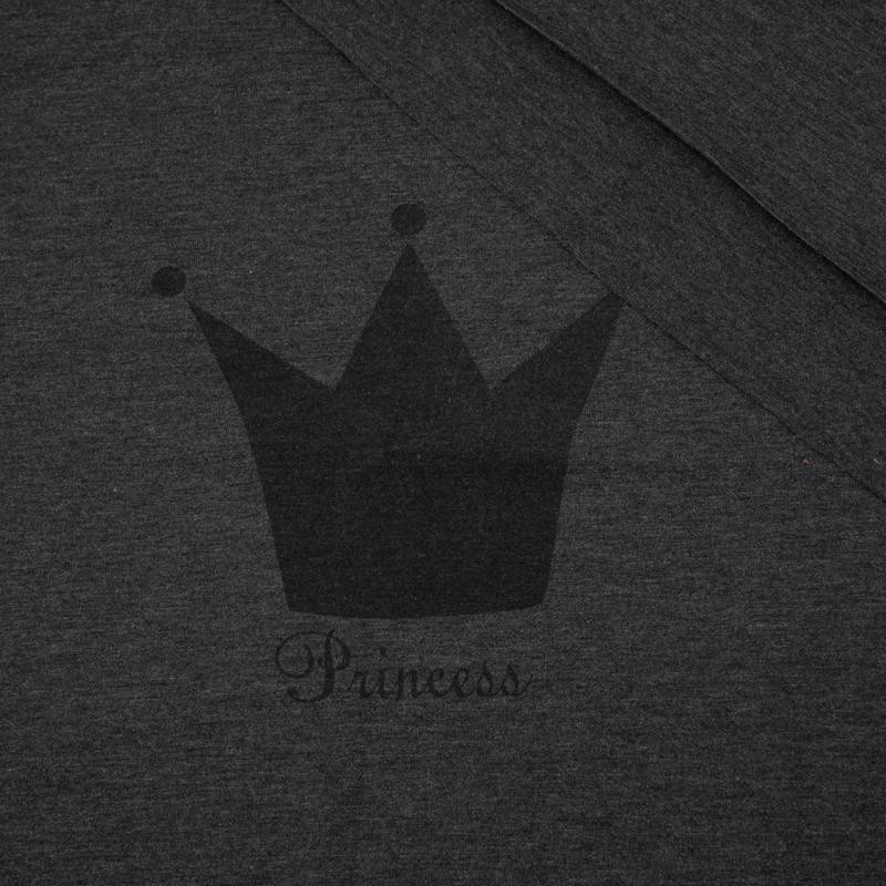 PRINCESS (schwarz) "S" / graphit - Paneel Single Jersey TE210