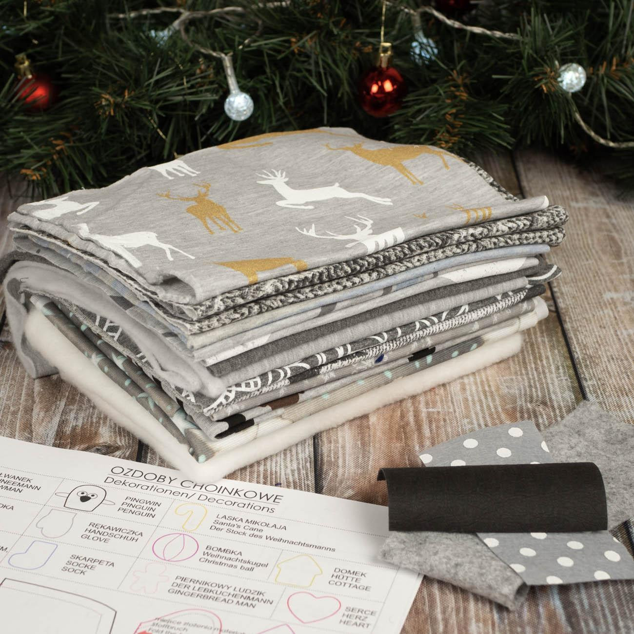 Winterbeutel  + Papiermuster für Weihnachtsdekorationen 