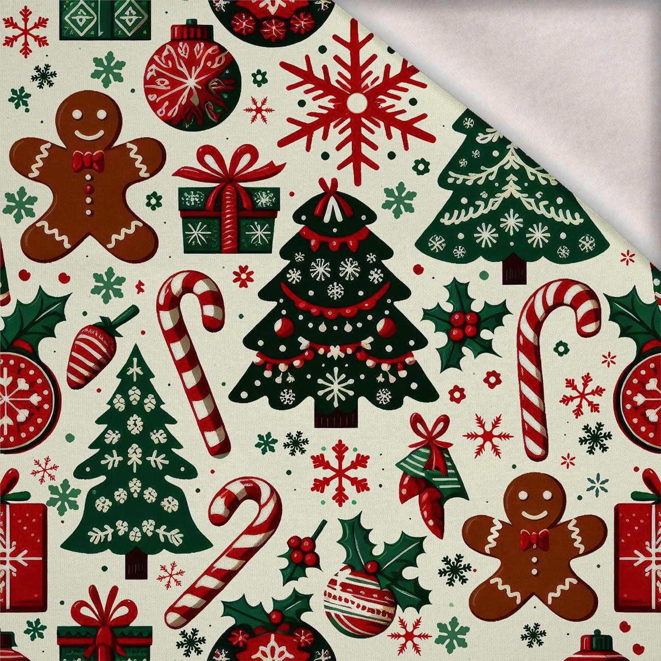 HAPPY CHRISTMAS WZ. 8 - Wintersweat angeraut mit Elastan ITY