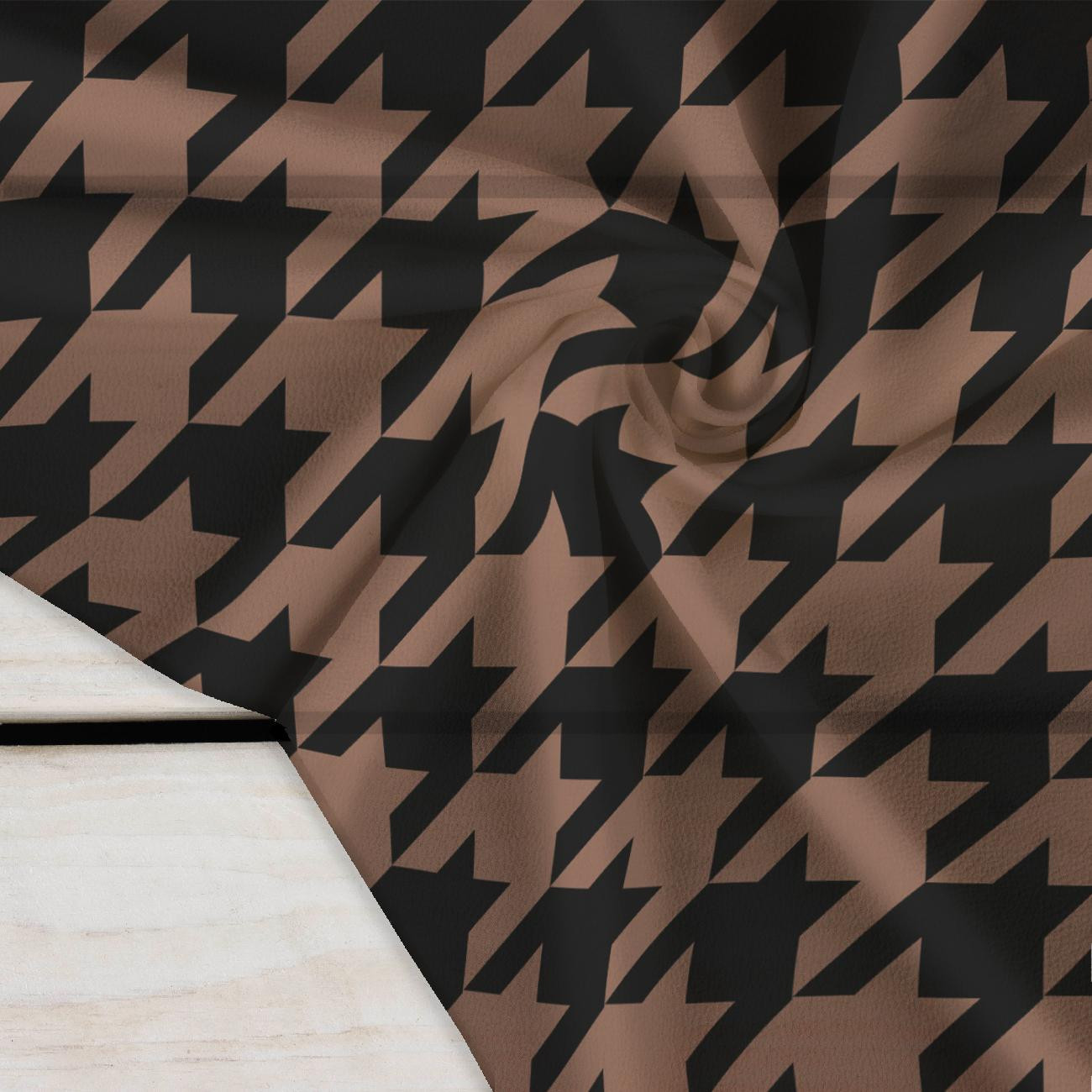 HAHNENTRITT / Mocha Mousse  - Krepp