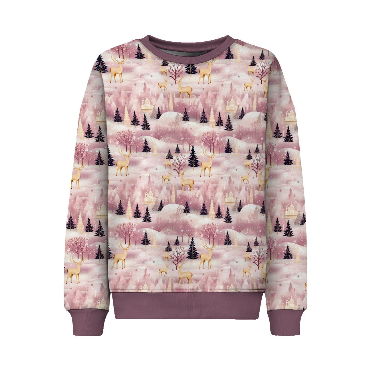 Pink Vintage Christmas wz. 1 - Wintersweat angeraut mit Elastan ITY